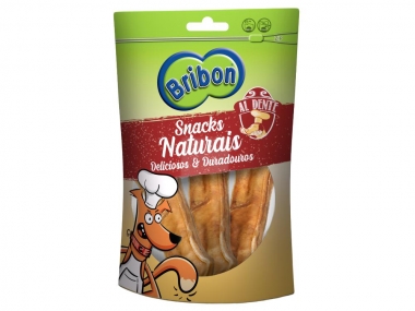 snack de couro para cão ossos
