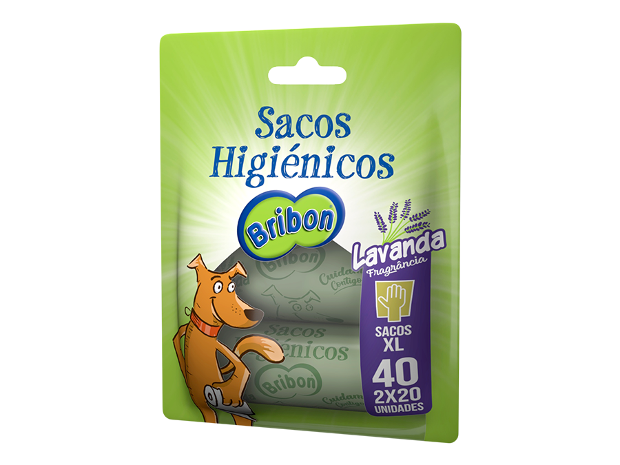 sacos higiénicos cão passeio lavanda